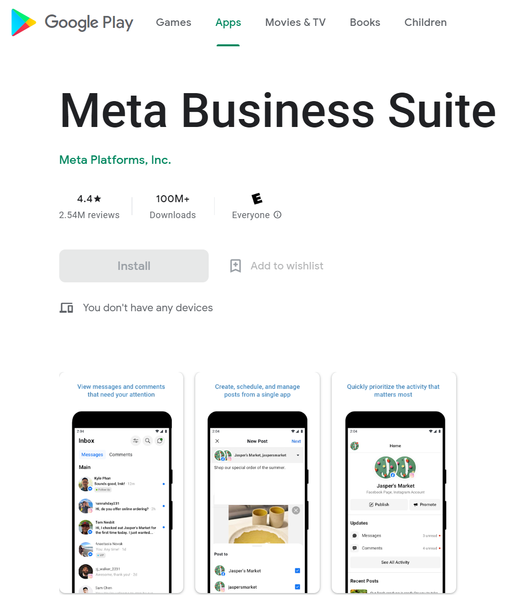meta business suite app for android