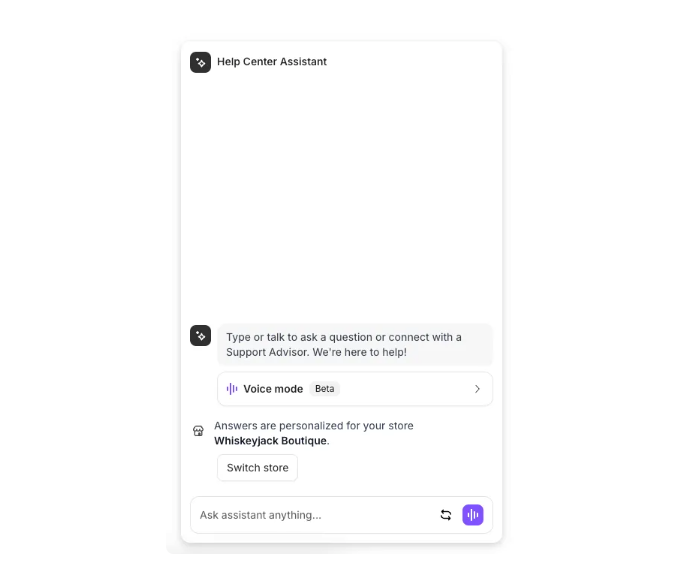 Image showing the Help Center Assistant