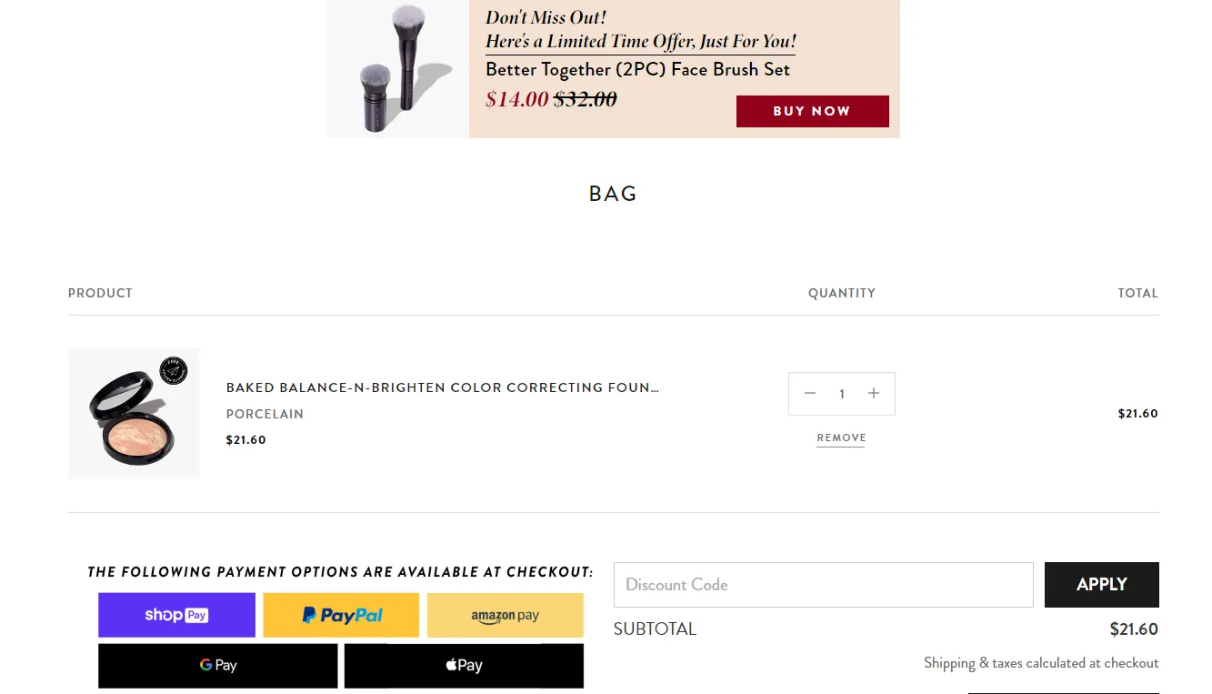 Example showing cross selling to a customer