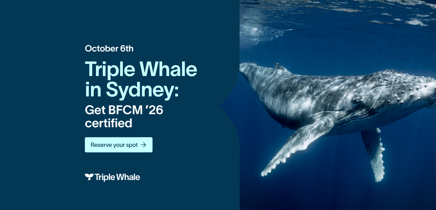 Triple Whale in Sydney: BFCM Certification Course