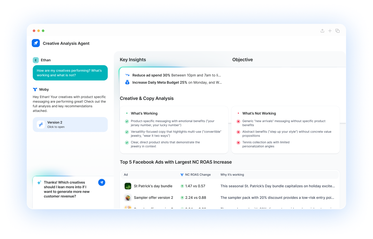 Creative Analysis Agent Dashboard