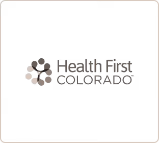 Health First Colorado logo grey
