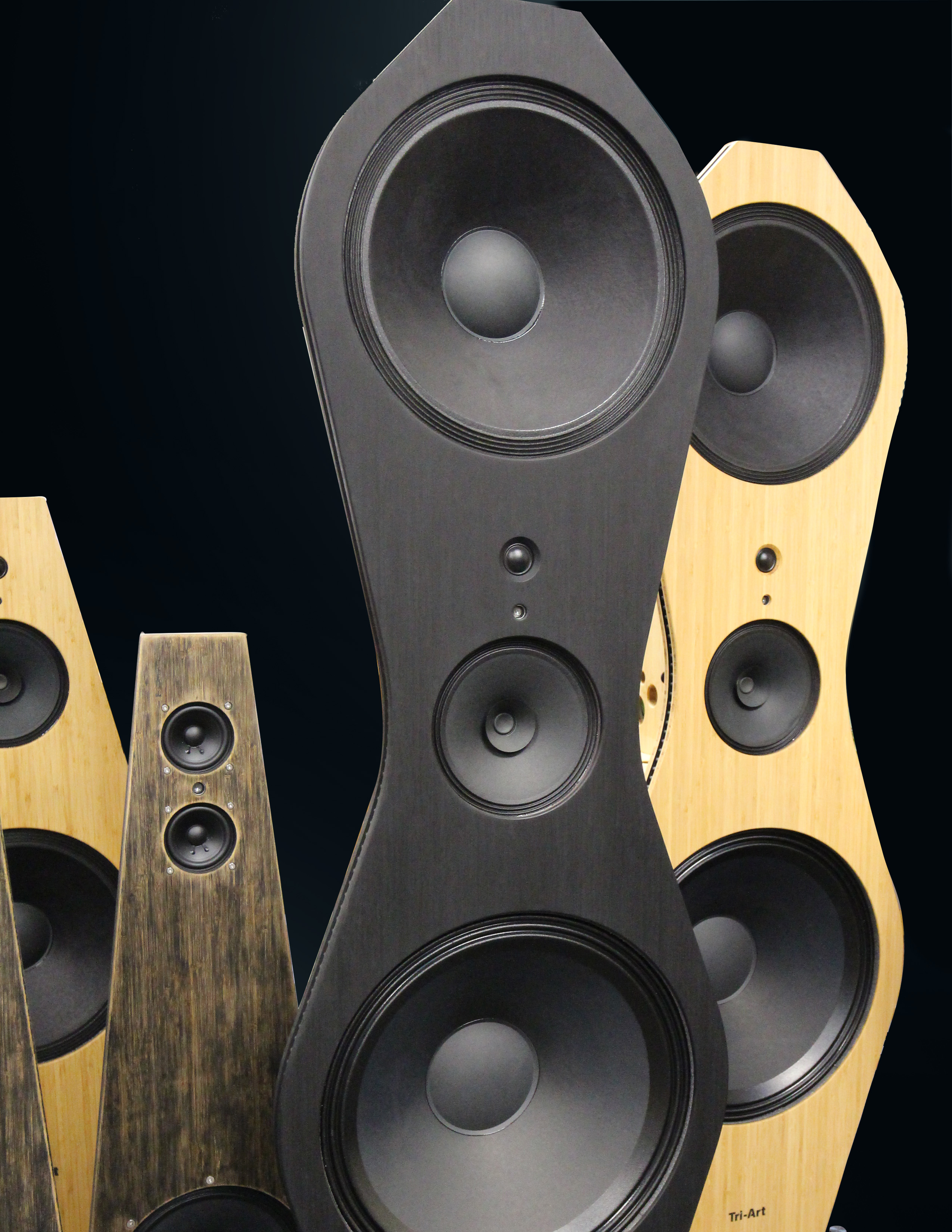 A grouping of Tri-Art Audio Open Baffle series 