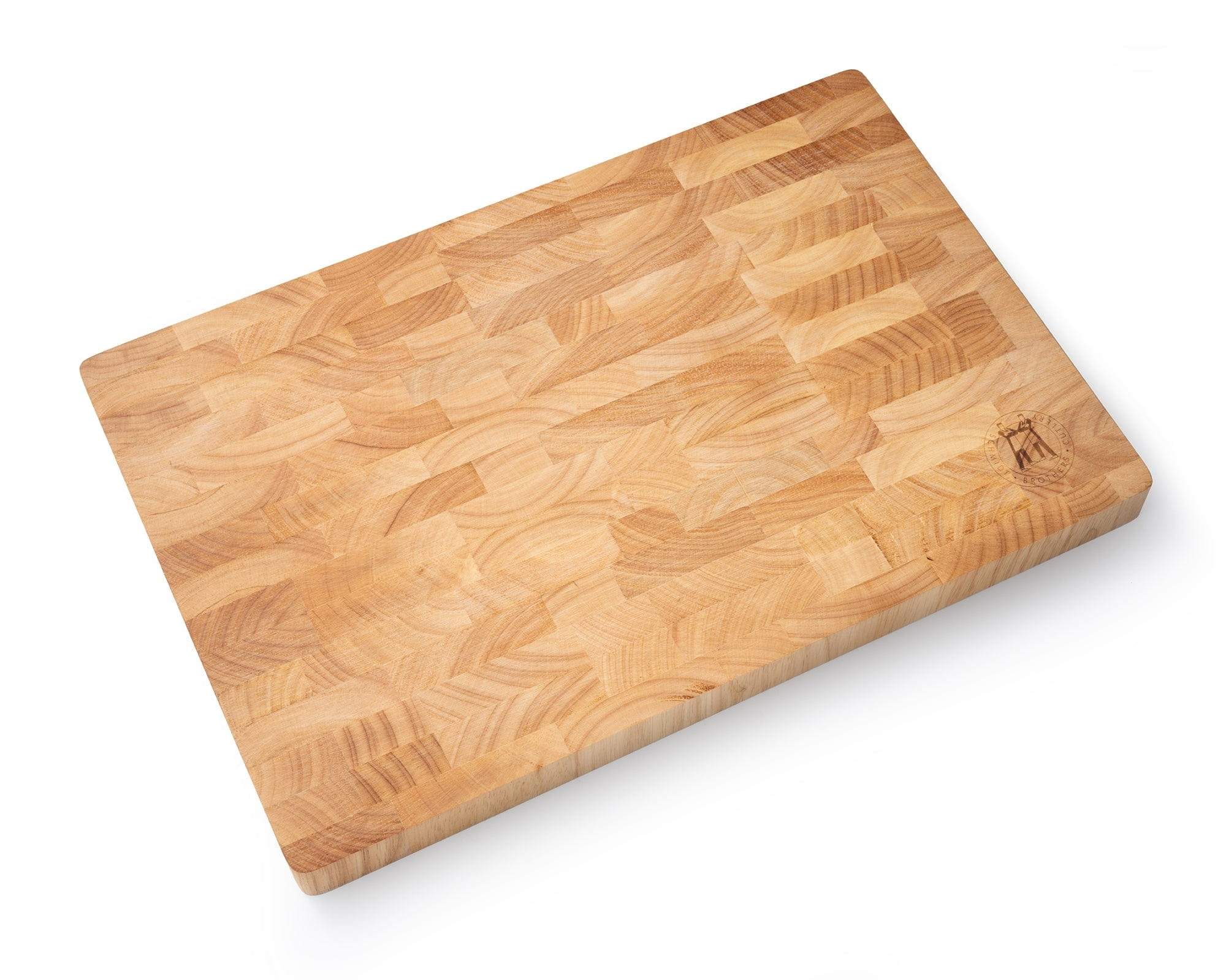 Schmidt Bros 18-inch end-grain butcher block cutting board in natural wood