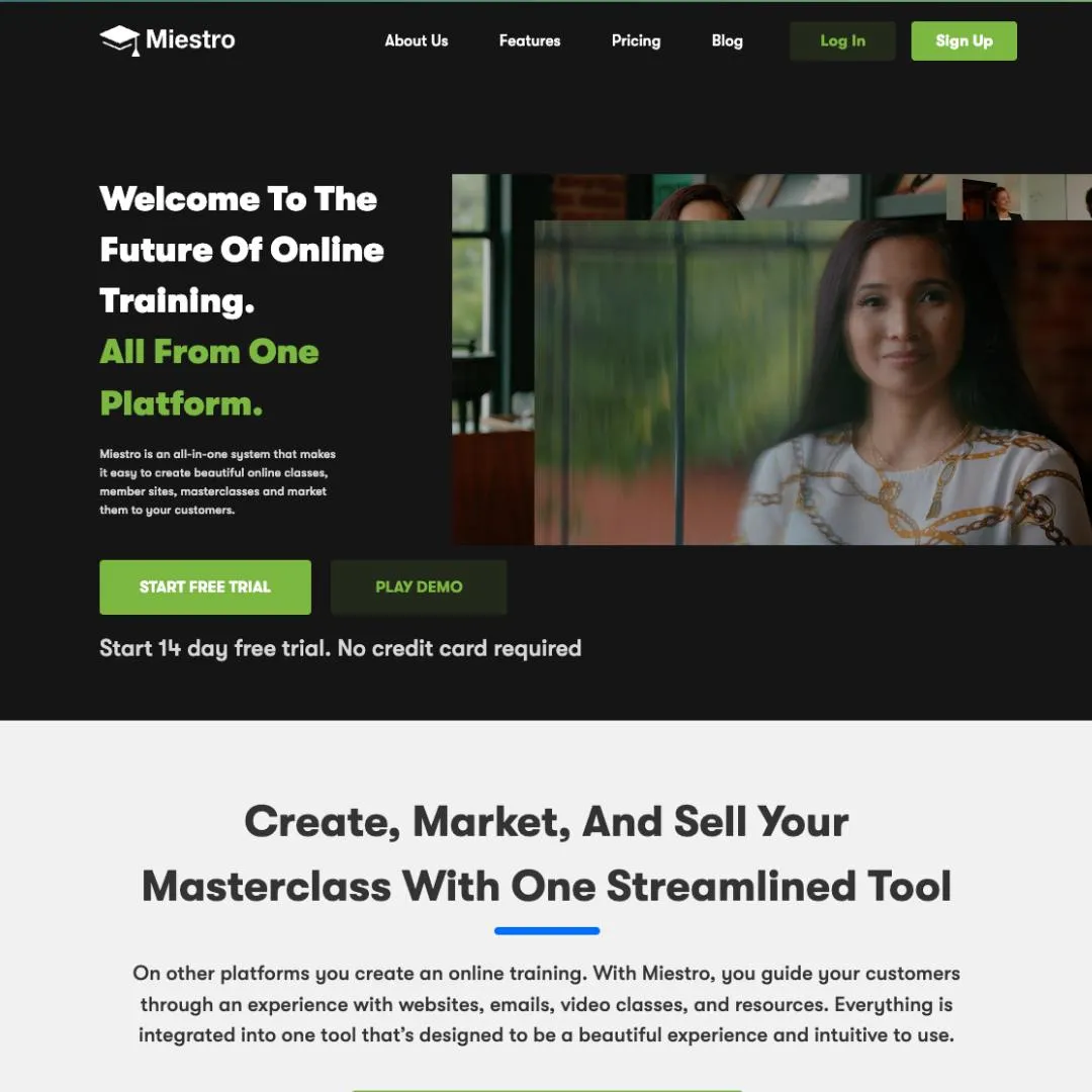 miestro website course creation services