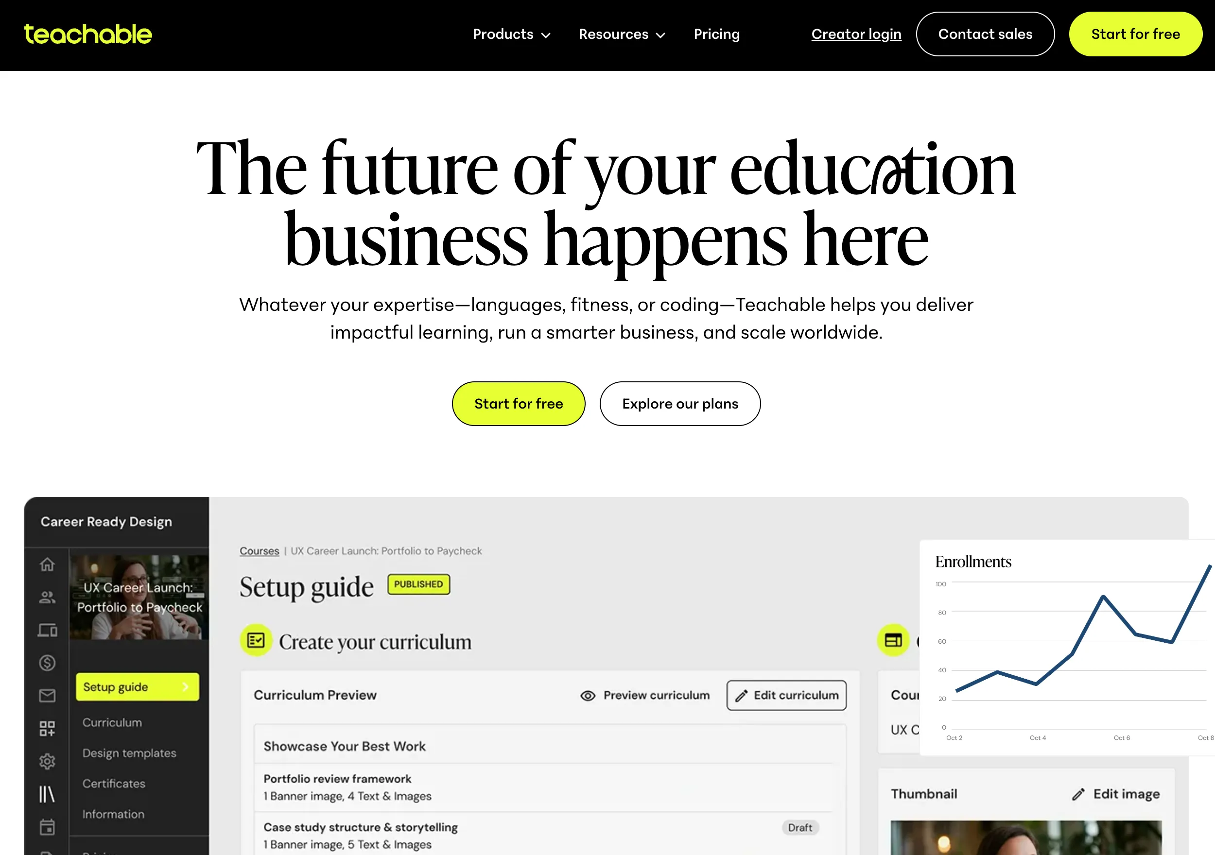 course creation services on Teachable