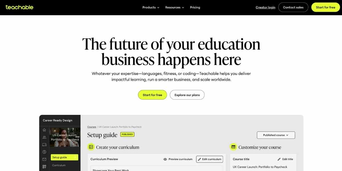 teachable course creation services - course.co