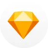 Orange and yellow faceted diamond-shaped gem icon on a white background.