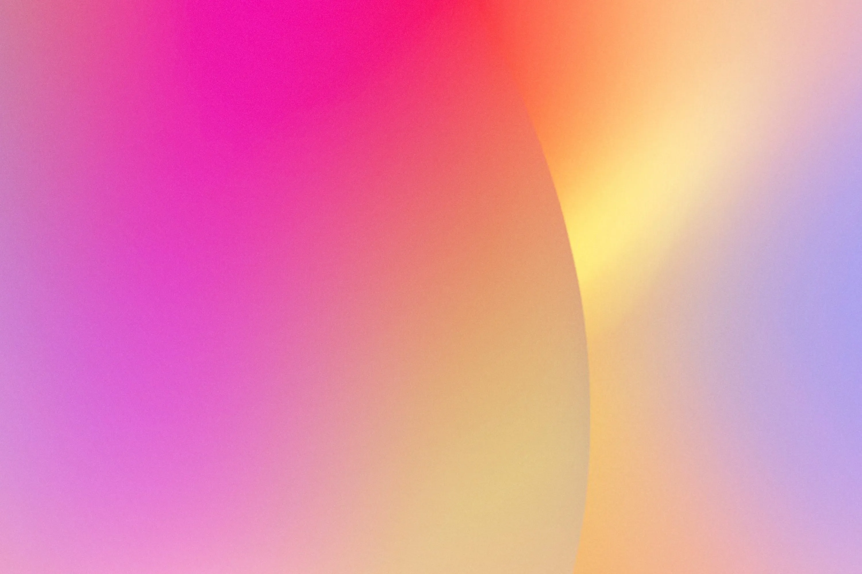 Soft gradient background blending pink, purple, yellow, and blue hues.