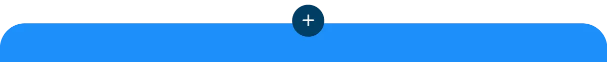 Blue horizontal navigation bar with a centered plus icon button on top.