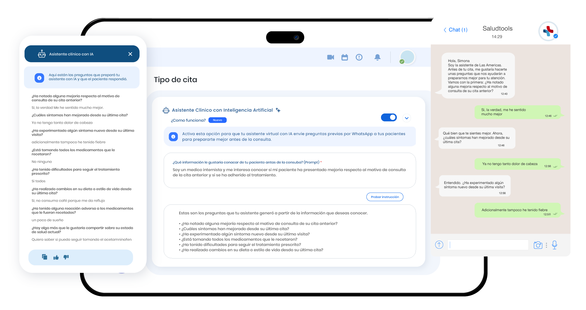 Inteligencia artificial en la consulta médica que transcribe automáticamente la atención del paciente y completa los campos de la historia clínica con solo la voz del médico.