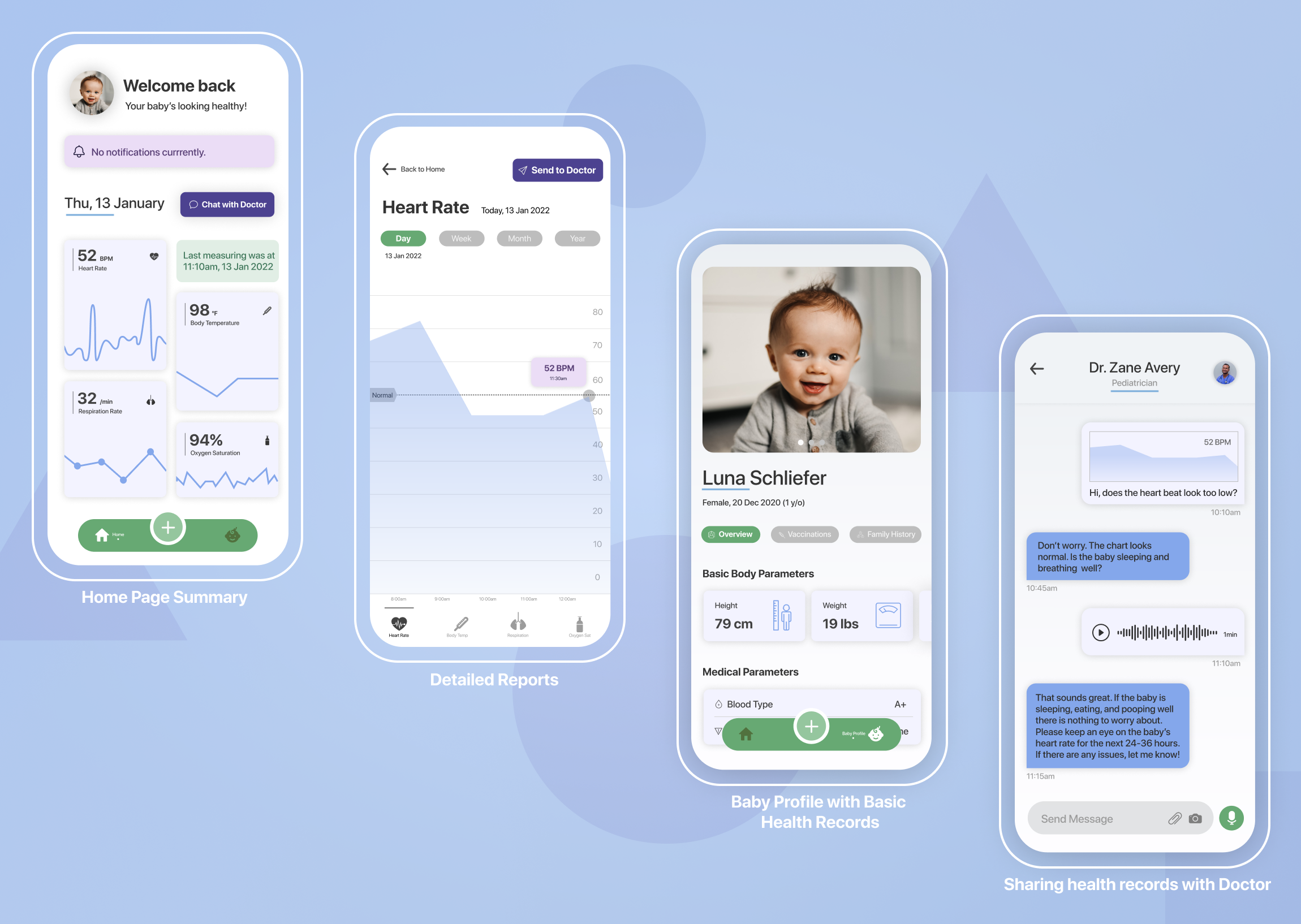 babybeats mobile app screens