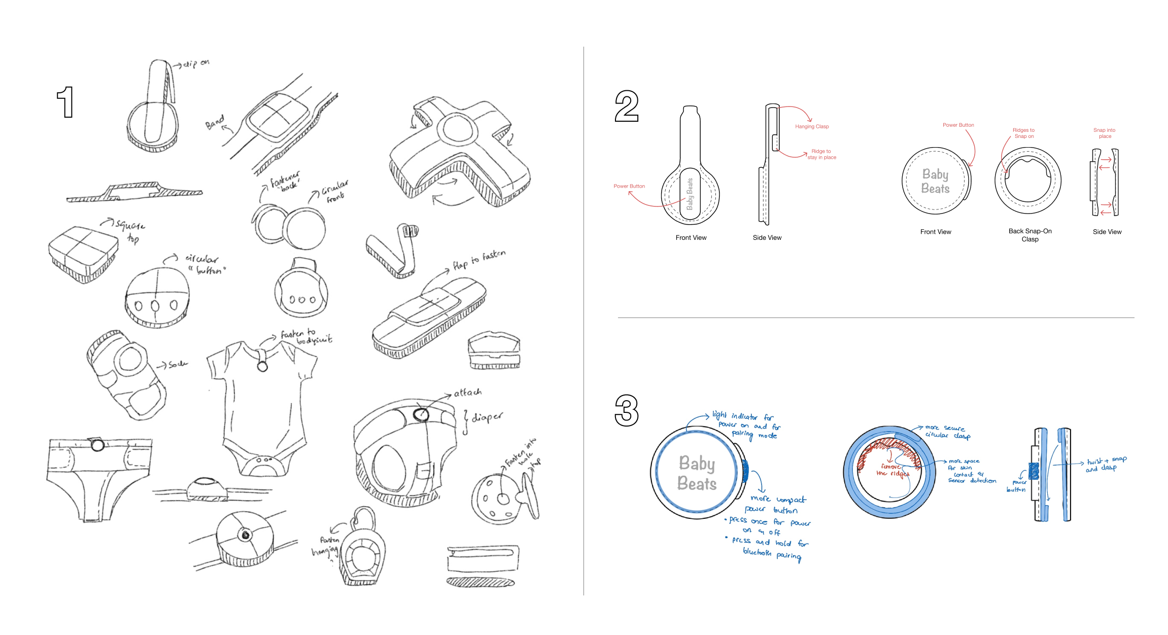 low-fidelity sketches of medical device
