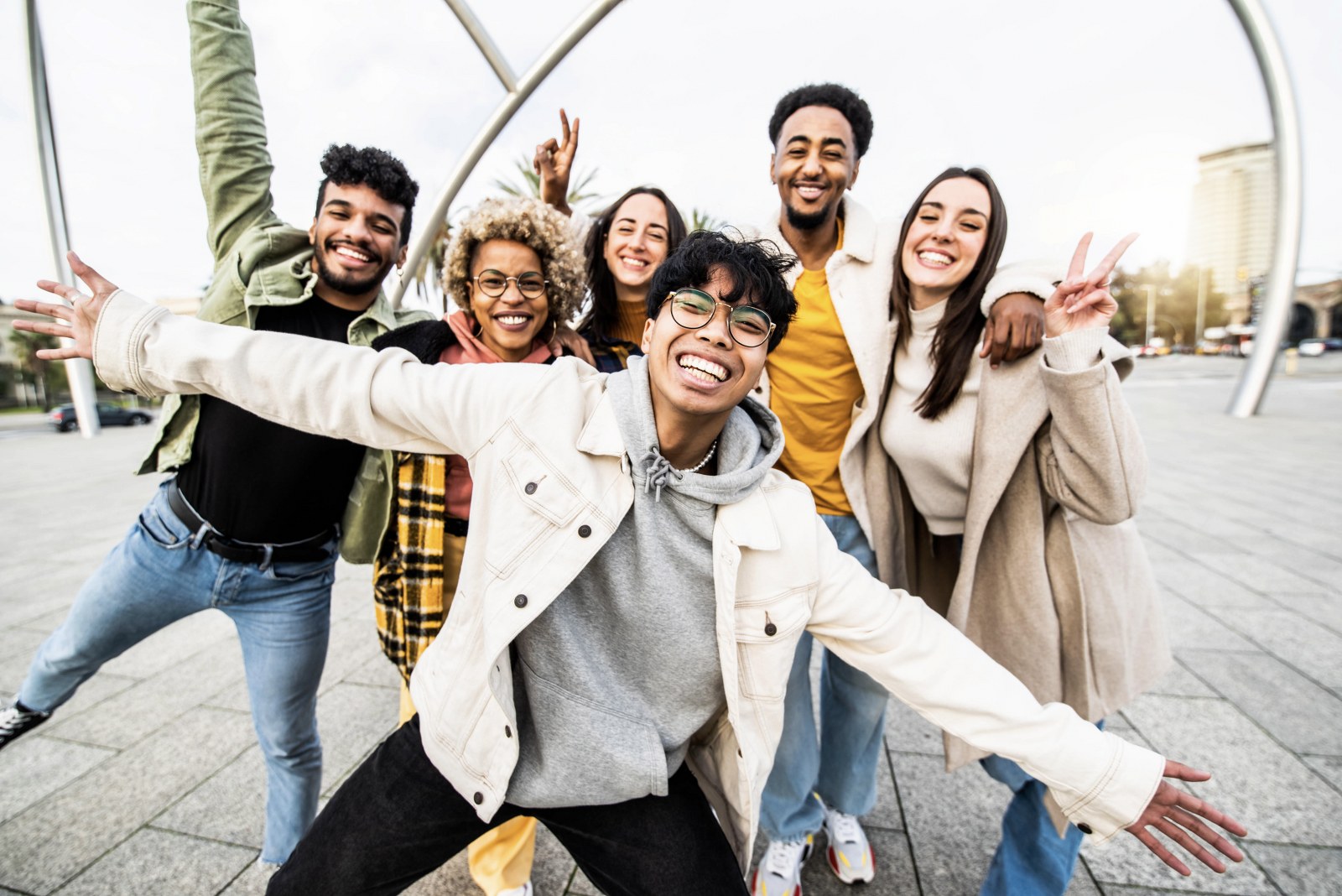 A group of smiling people.