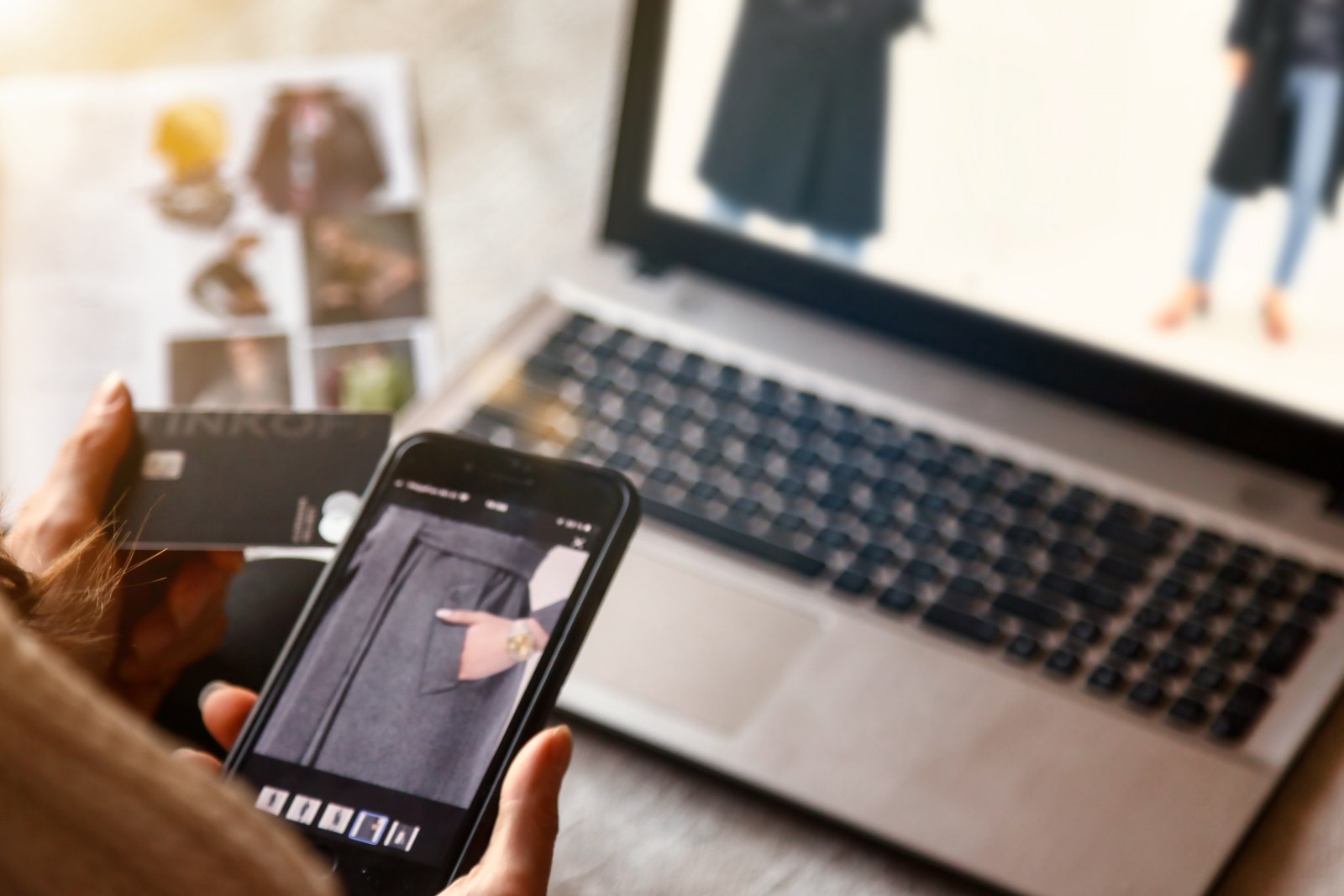 A person making an online purchase.