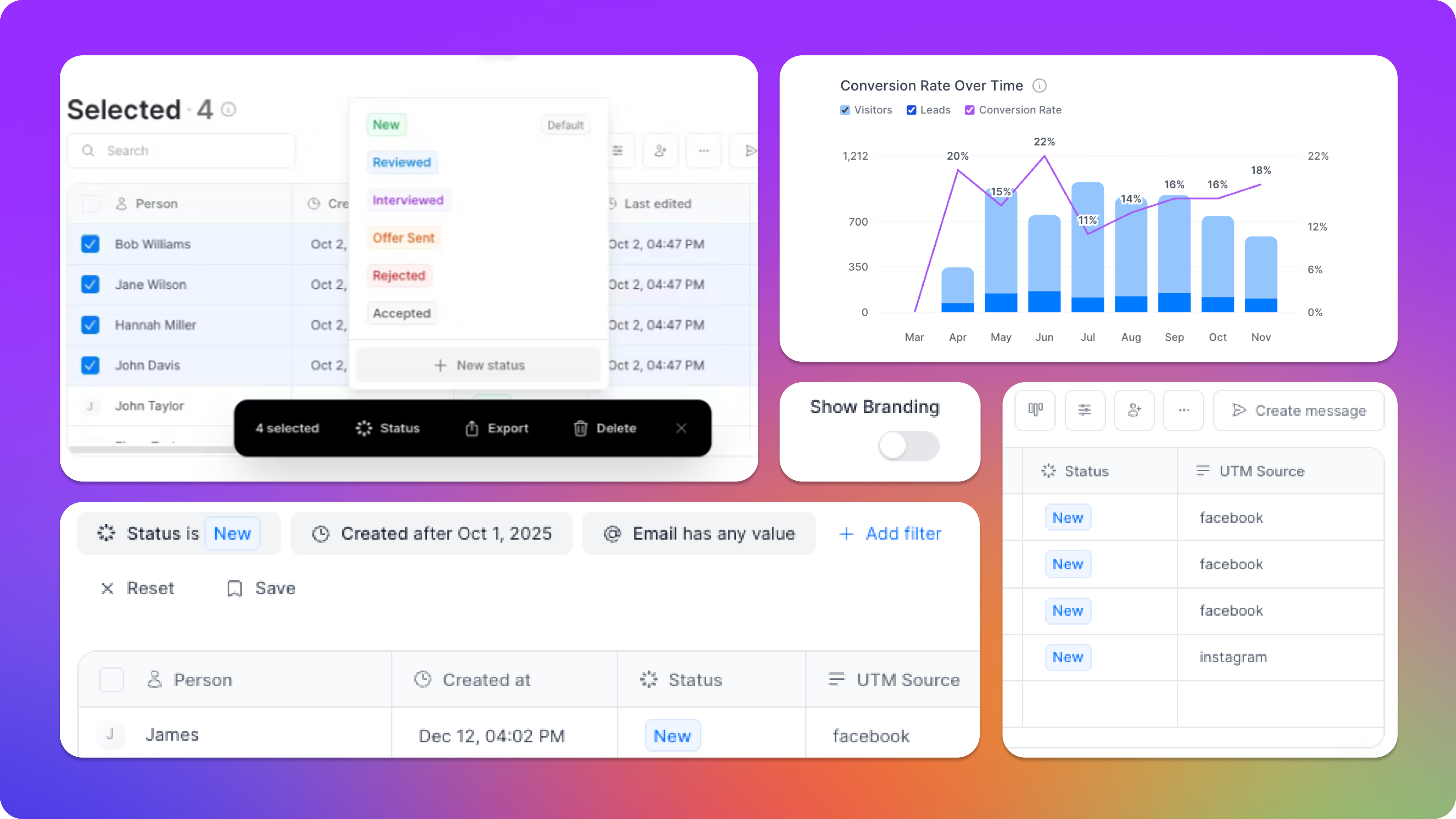 CRM + Metrics Improvements