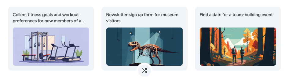 Google Forms quiz funnel software templates for surveys and simple data collection.