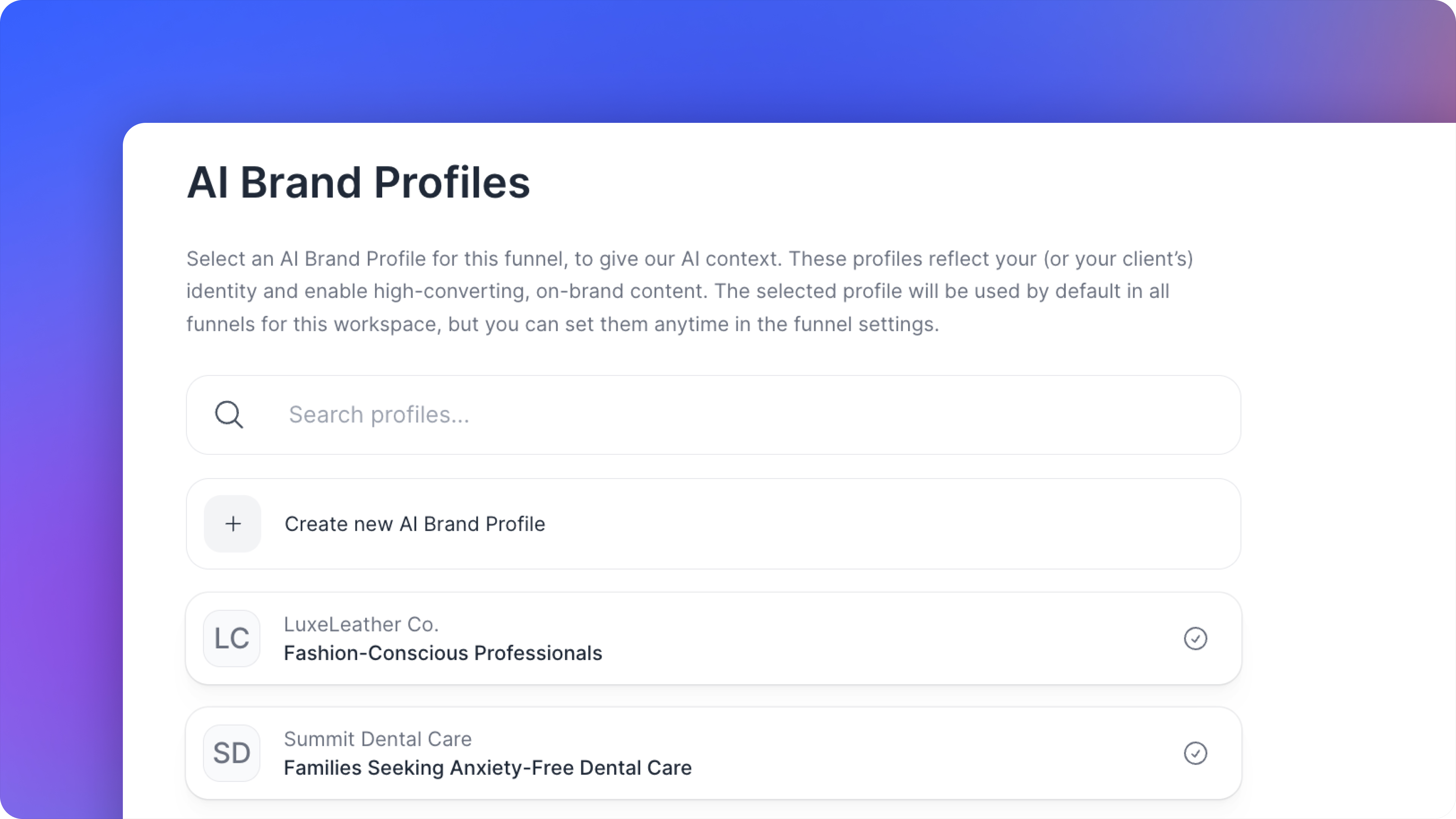 AI Brand Profiles – Funnels Written in Your Brand Voice 🤖