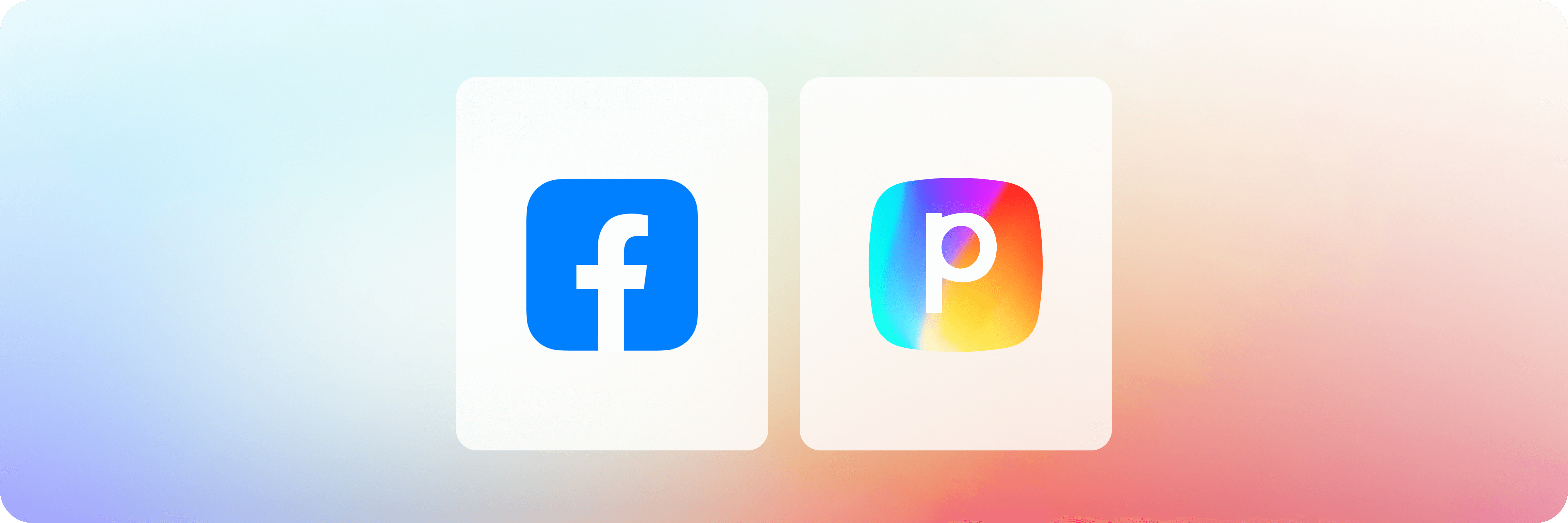Facebook and Perspective icons on a gradient background.