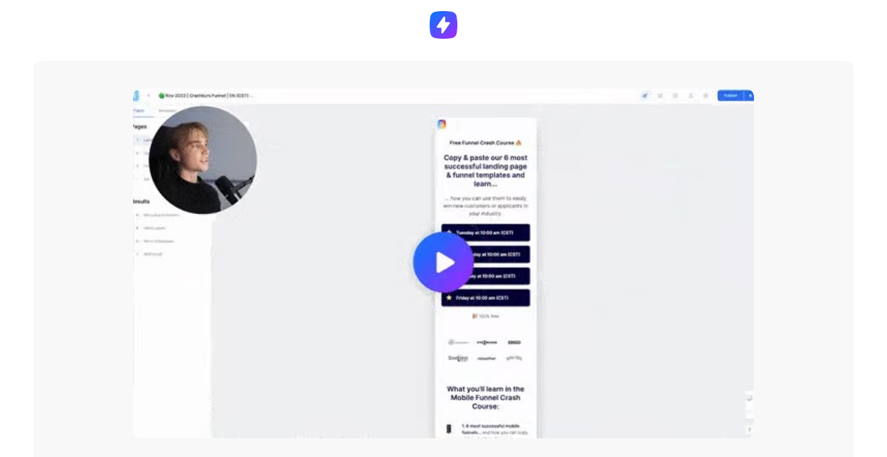 Perspective webinar funnel showing $1,349,646 B2B sales claim — webinar landing page example