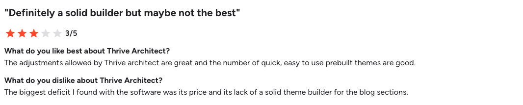 Thrive Architect G2 review 2