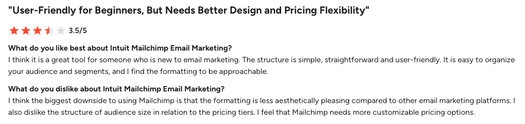 Mailchimp G2 review 1