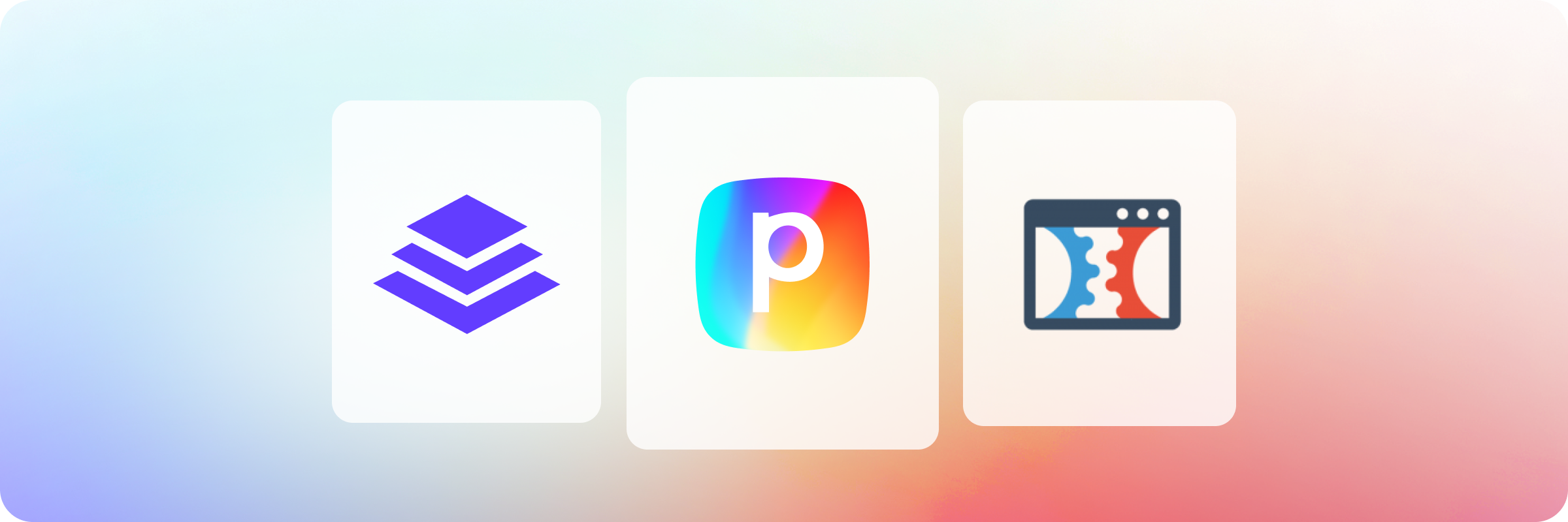 Supabase, Perspective, and OptimizePress app icons on a gradient background, representing the best OptimizePress alternatives.