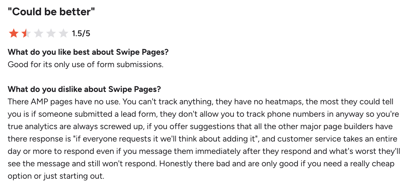 Swipe Pages G2 review 2