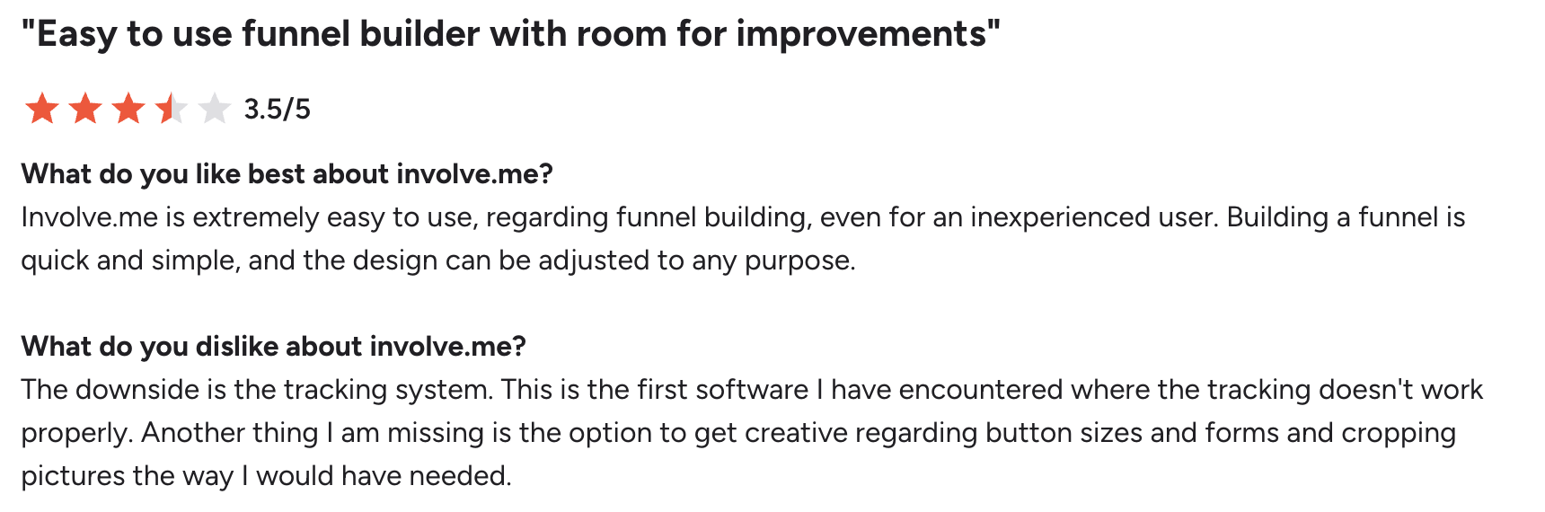involve.me G2 review 1