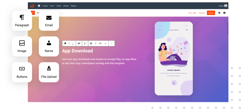 A look at the Woorise dashboard, one of the kickofflabs alternative tested in this review