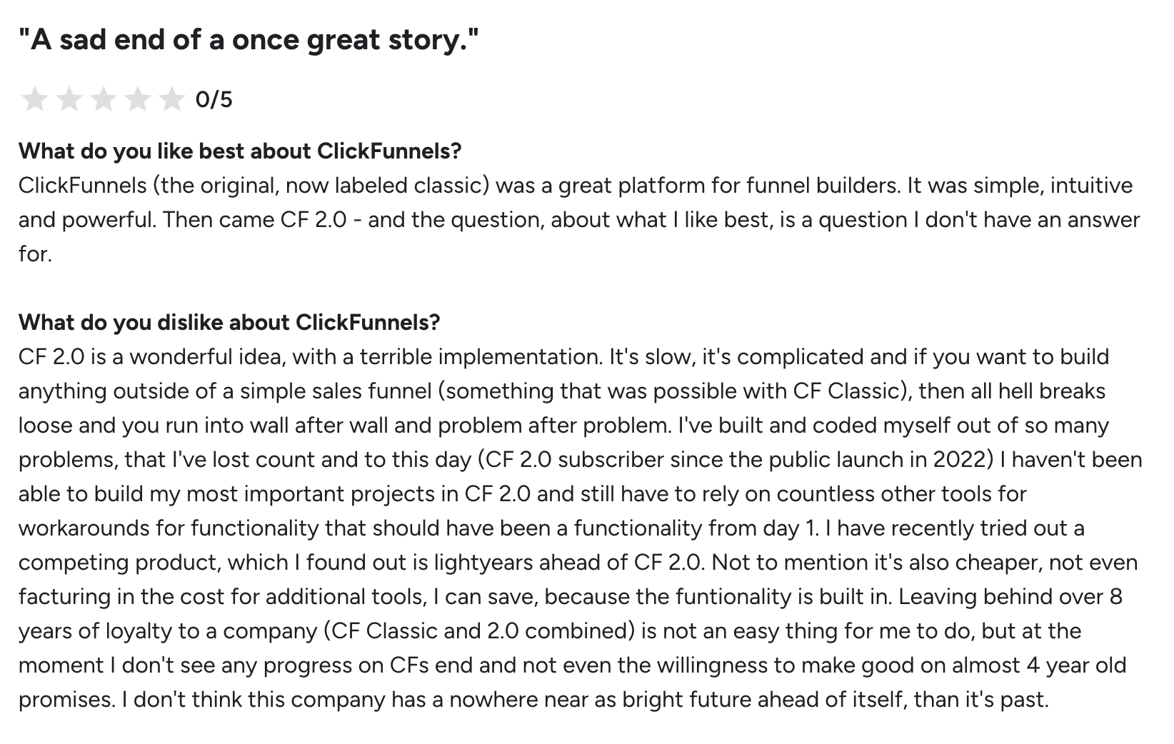 Clickfunnels G2 review 2