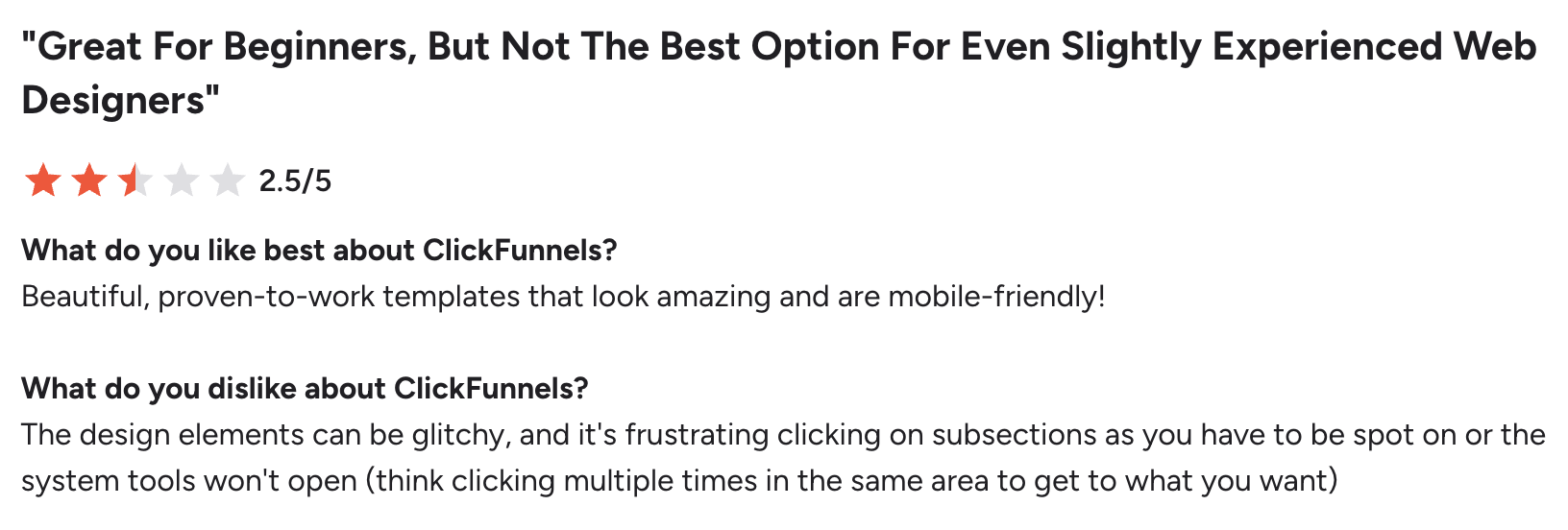 Clickfunnels G2 review 2