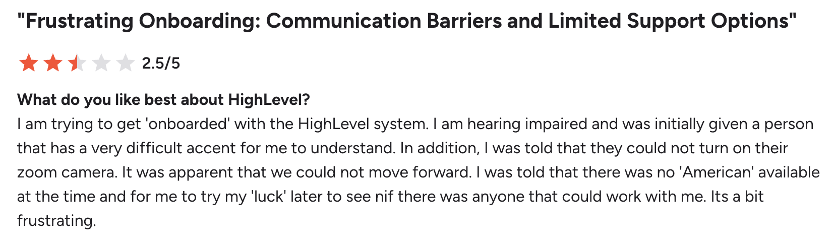 GoHighLevel G2 review 1