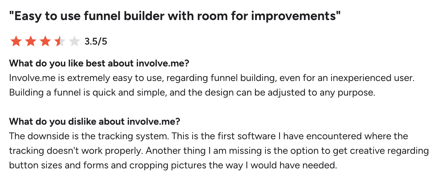involve.me G2 review 1