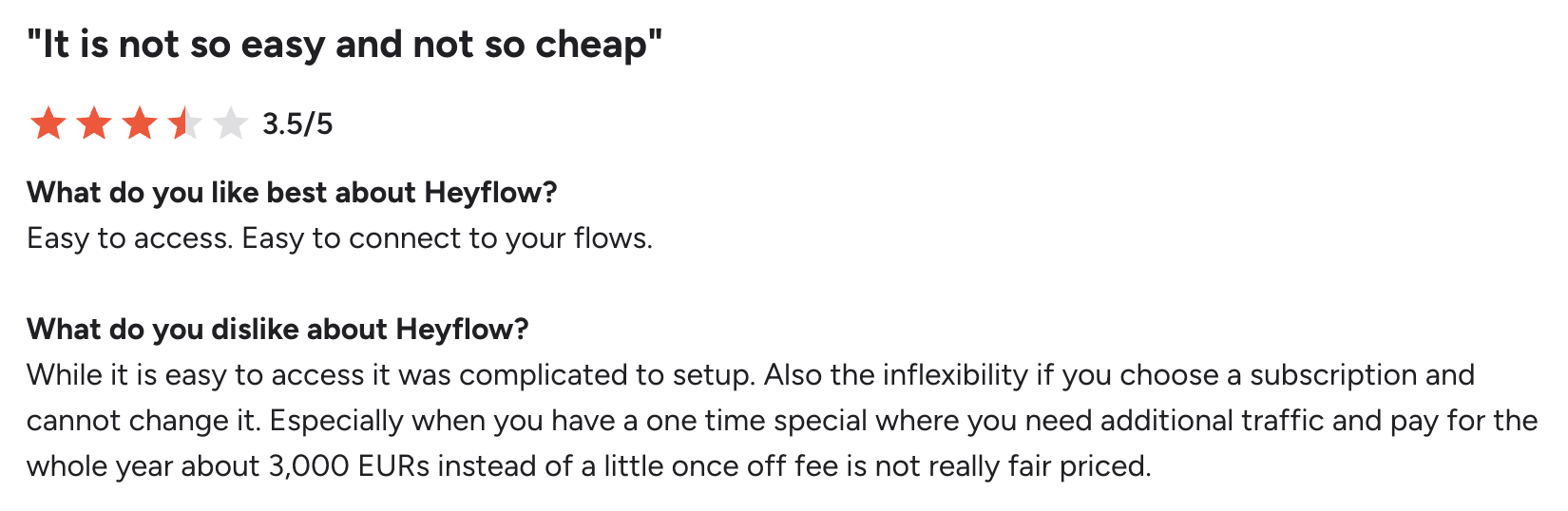 Heyflow G2 review 1