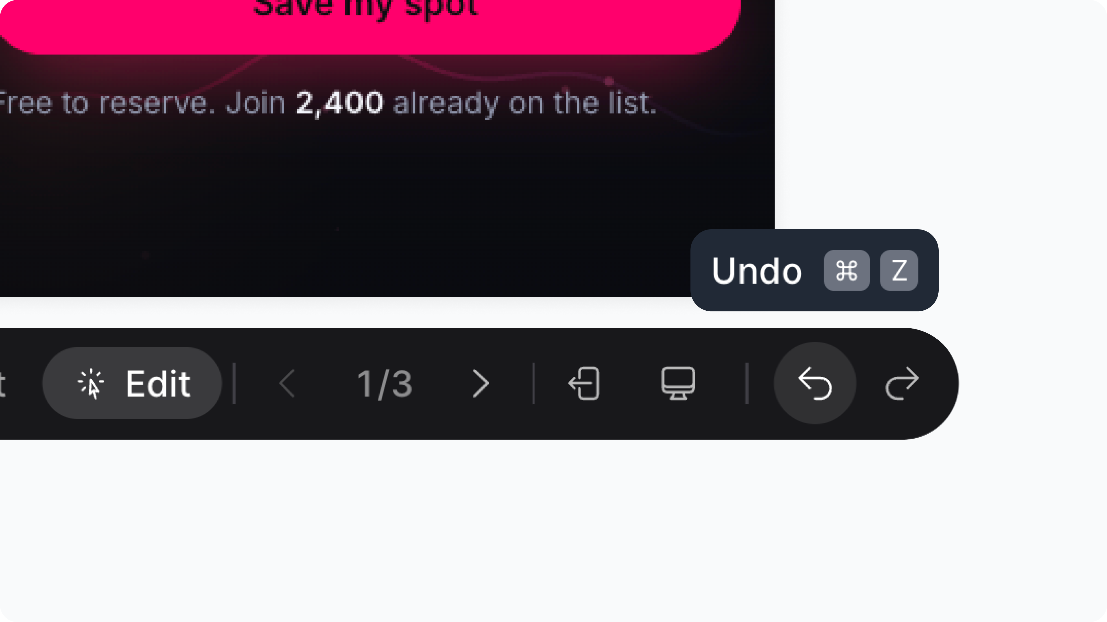Undo / Redo – Step through every change ↩️