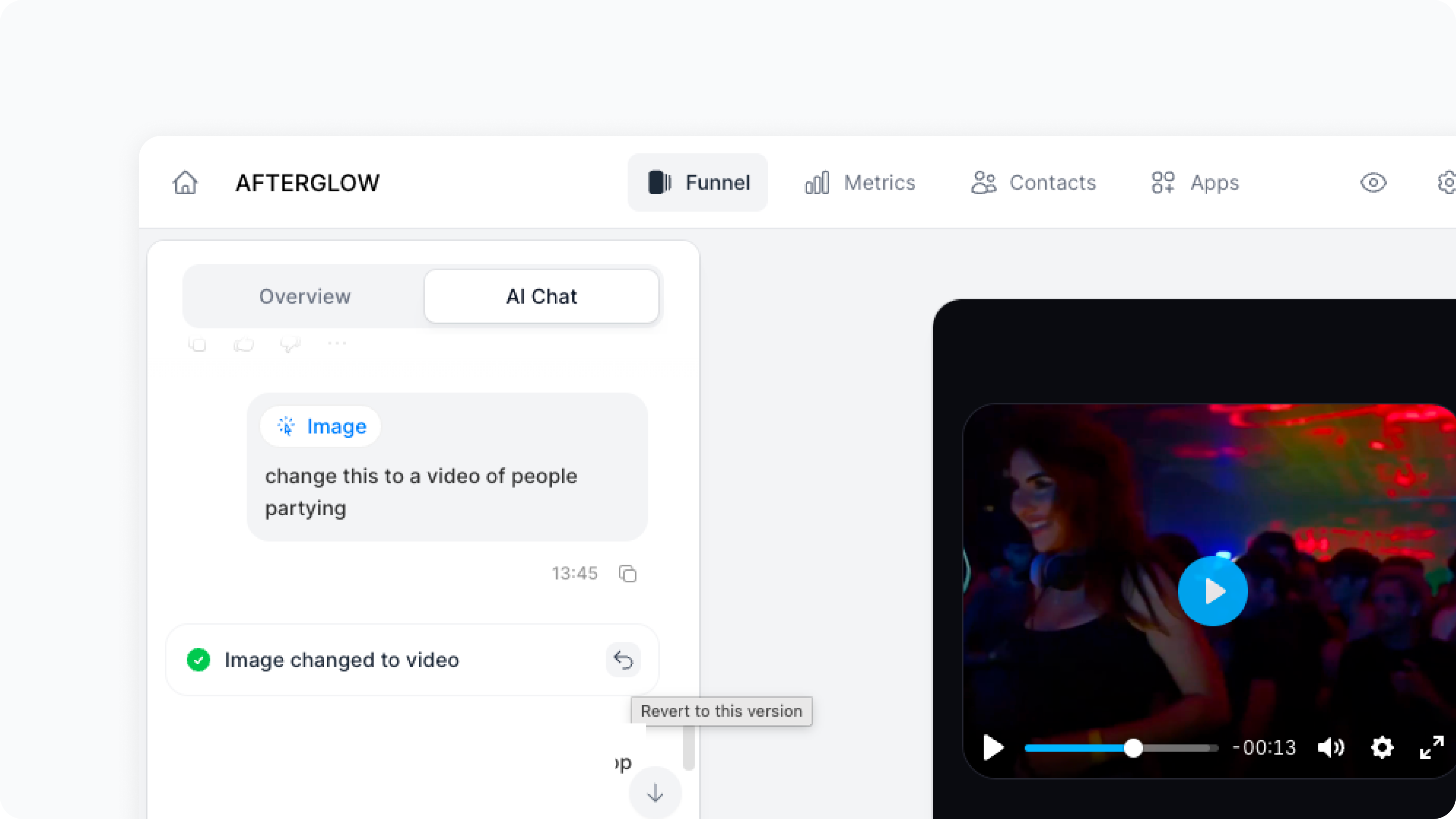 Versioning via Chat – Roll back to any state 🕘