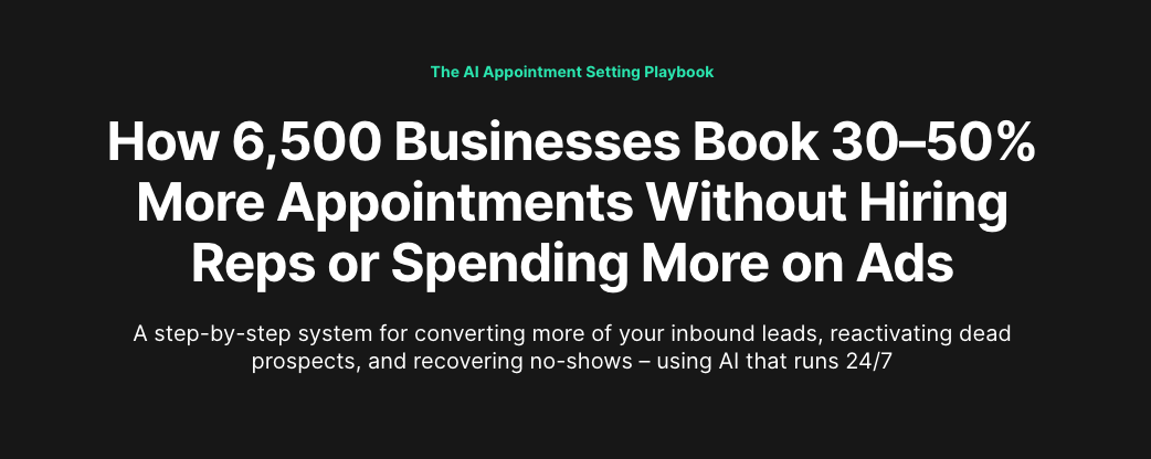 Appointwise AI appointment setting playbook at 34%, one of the top-converting B2B landing page examples
