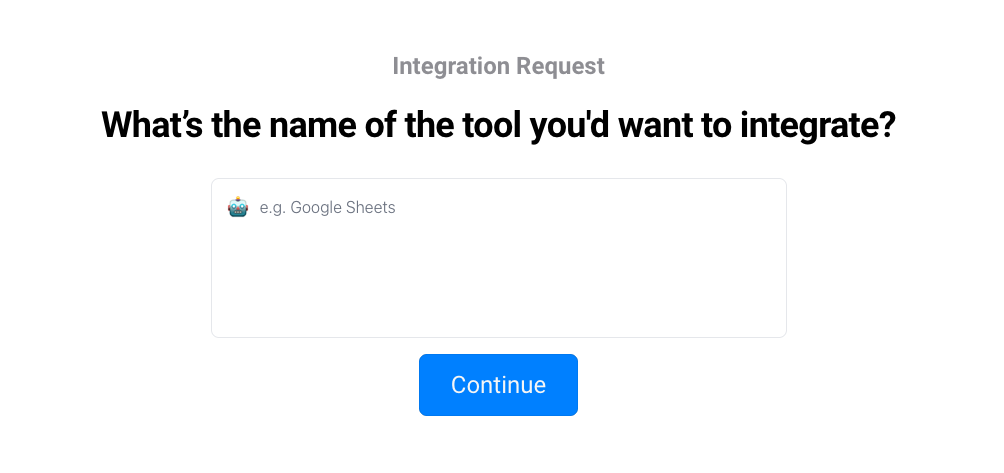 Single-question Perspective integration survey with a Continue button, a 31% converter in these SaaS landing page examples