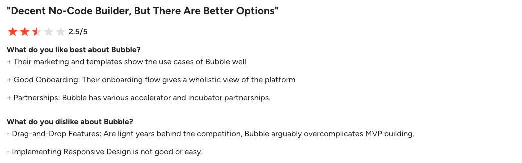 G2 review for Bubble