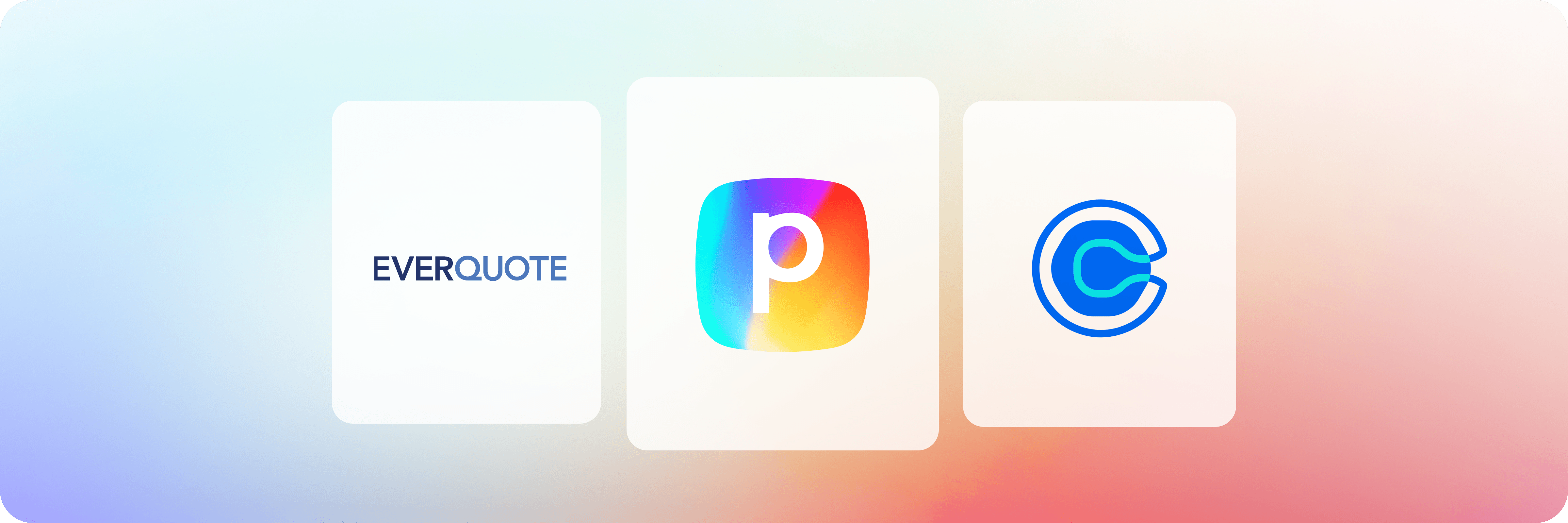 Logos for EverQuote, Perspective, and Calendly, representing tools used for insurance lead generation