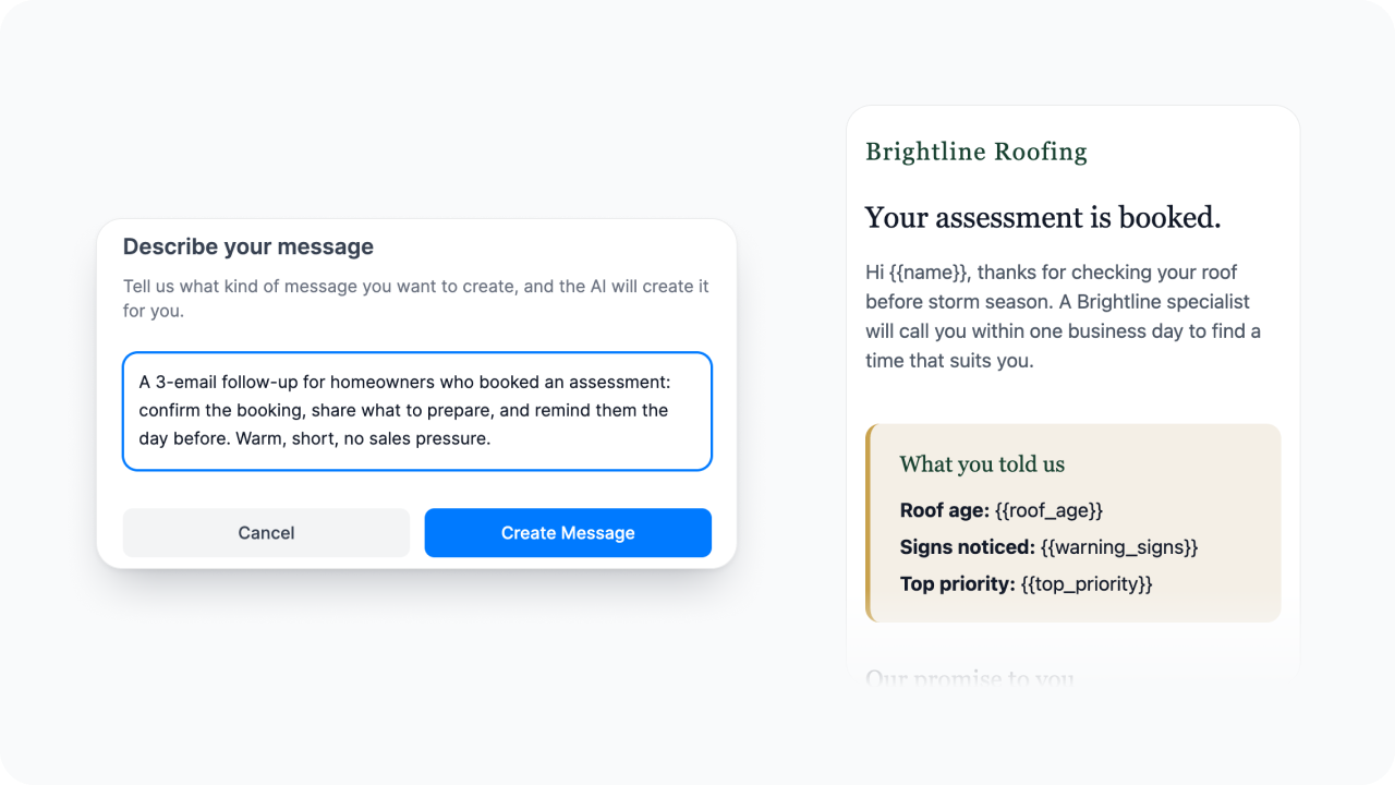 Sequence Creation – Start with what the message should do 💬