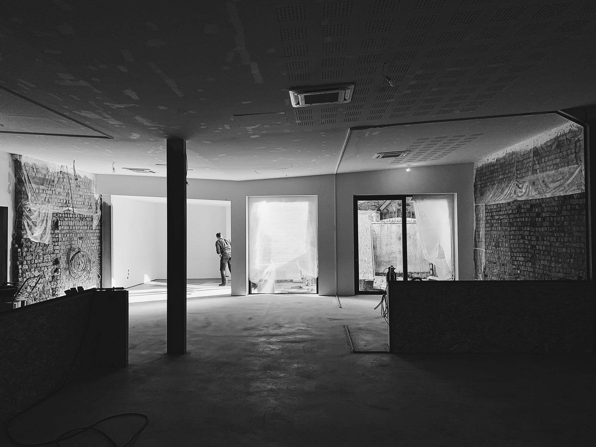 Black and white building site