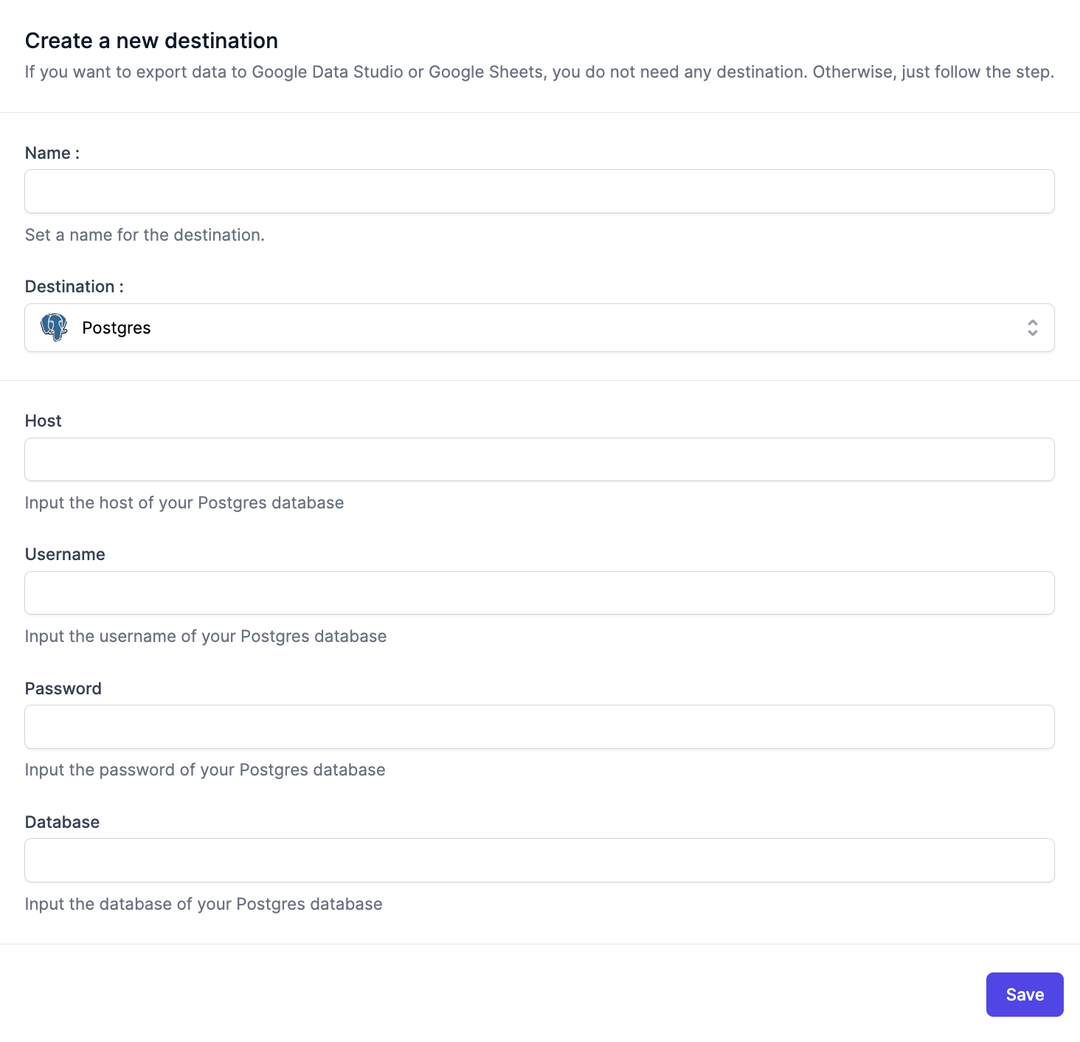 Connect your data to postgresql catchr
