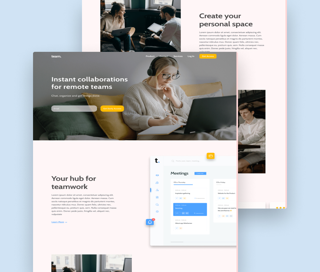 A mockup of a project