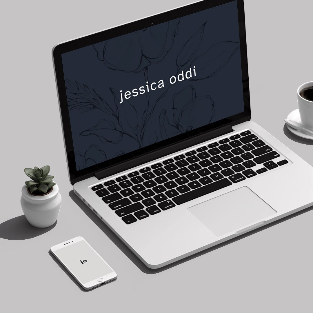 Jessica's design identity on digital screens