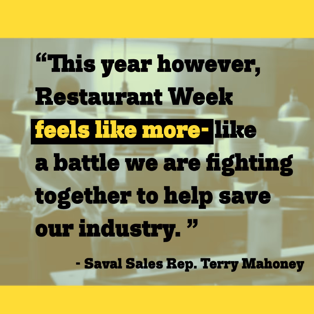 The Importance of Restaurant Week by Saval Sales Rep. Terry Mahoney