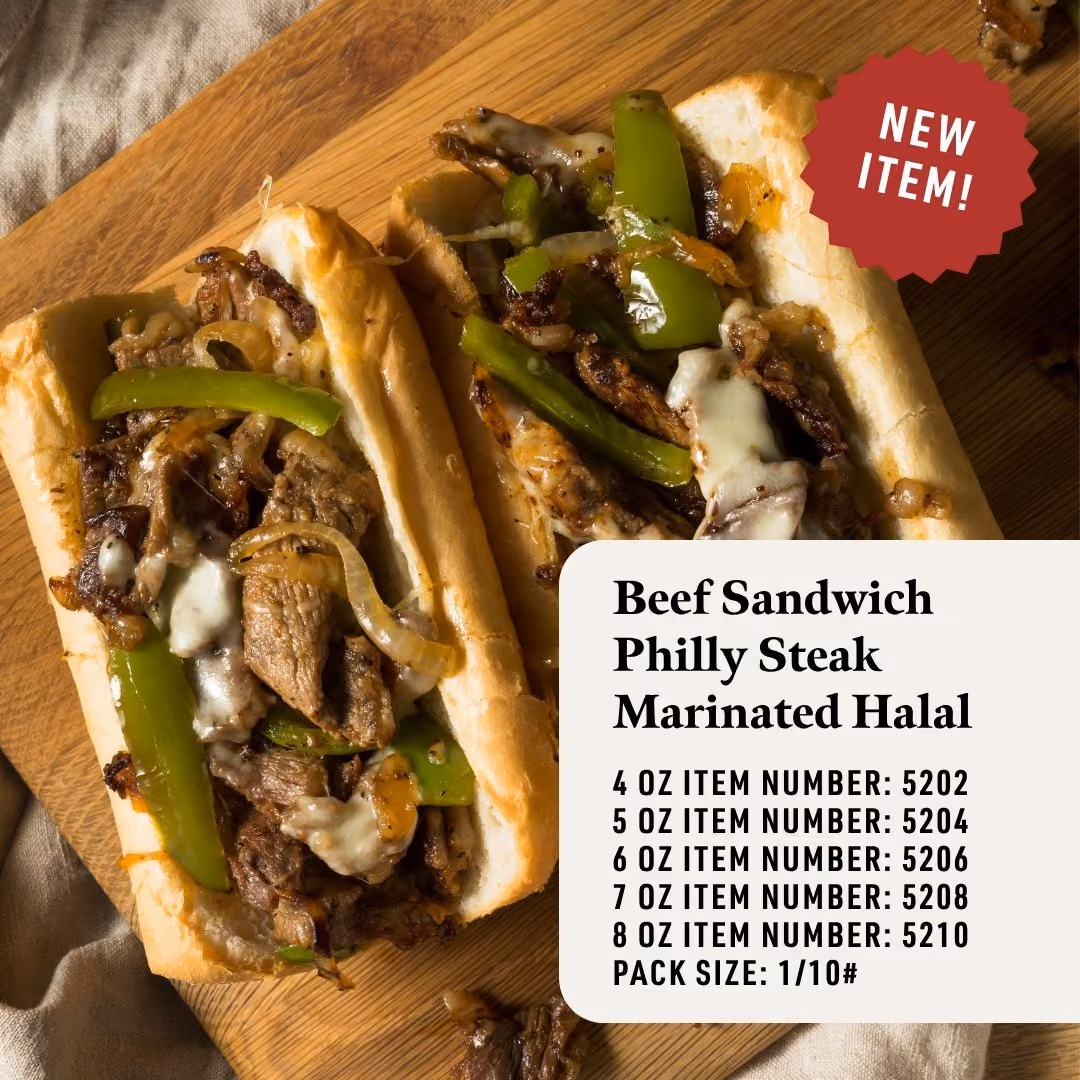 NEW in stock: Marinated, Halal beef steaks are perfect for Philly cheesesteaks 🥩🥪