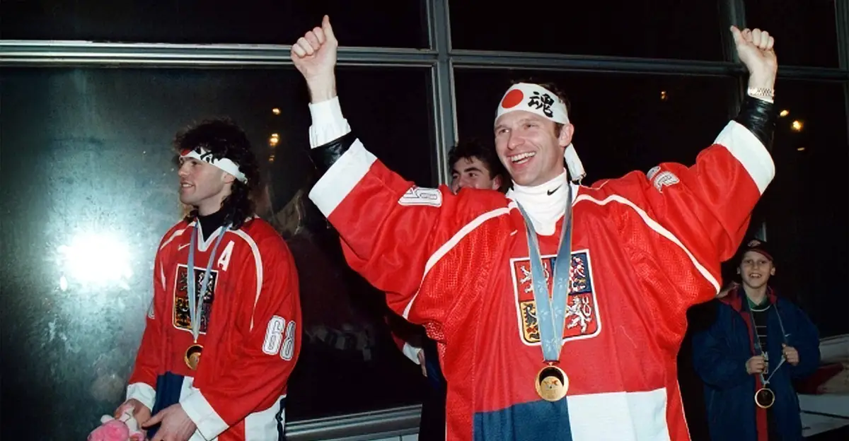 Dominik Hašek a Jaromír Jágr - Nagano