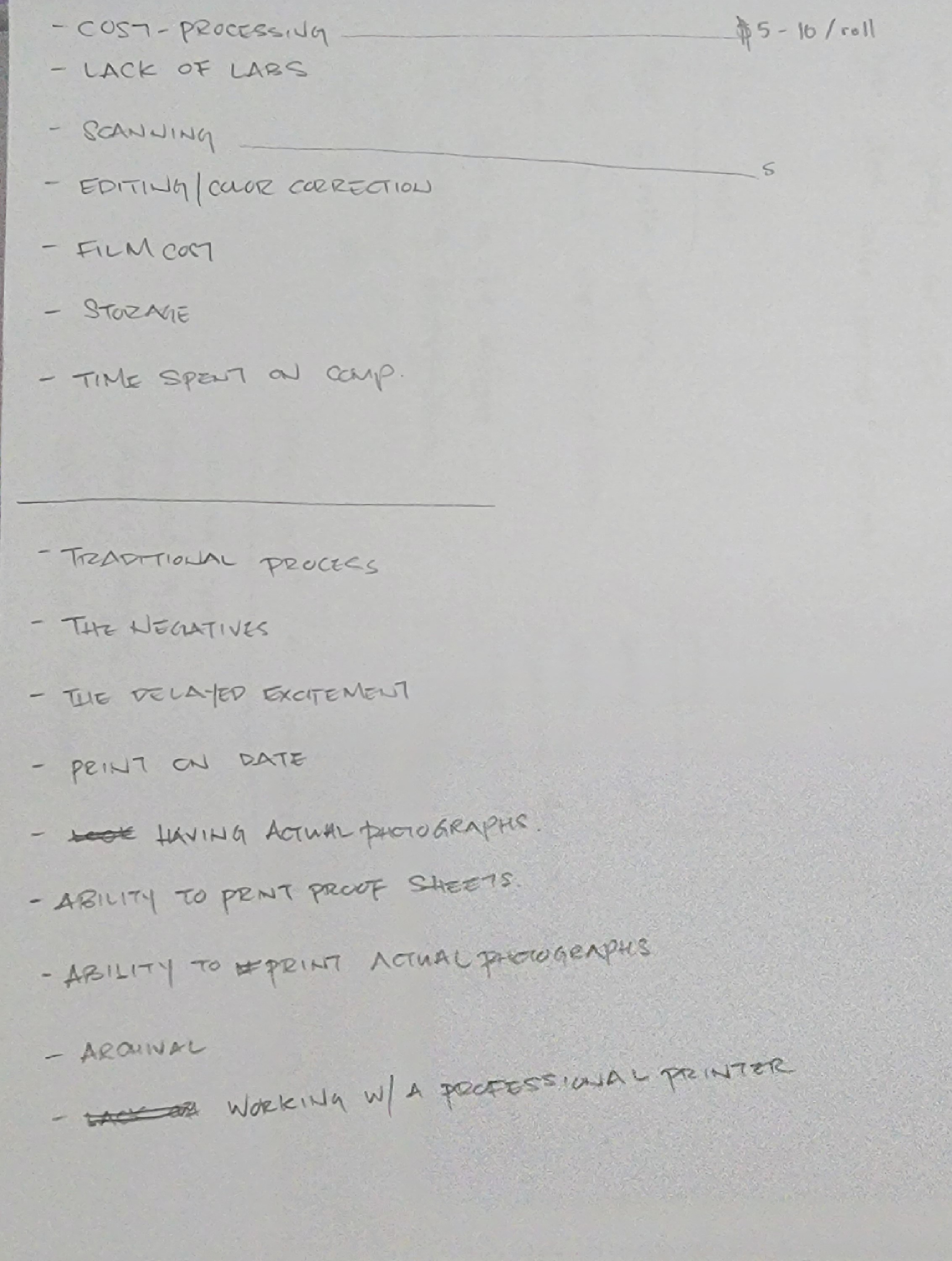 User Interview - Photographer's Notes